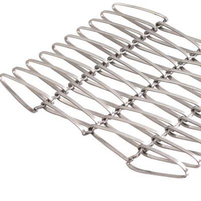 Decorative Stainless Steel Flat Spiral Woven Wire Mesh For Curtain Wall