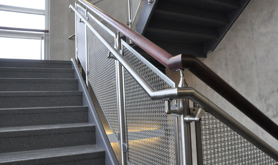 OEM Powder Coated Architectural Stainless Steel Woven Mesh For Balustrade Staircase