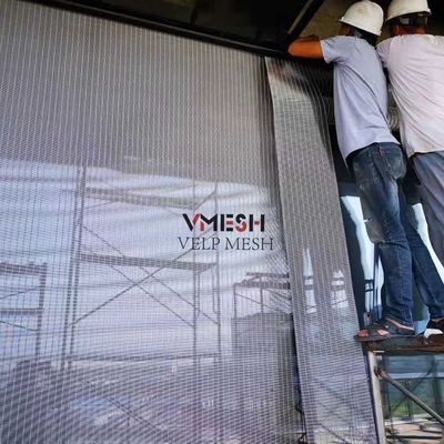 Custom Brass Antique Finish Architectural SS Crimped Mesh Exterior Architectural Metal Mesh Cladding