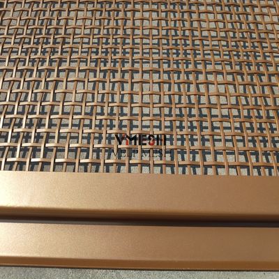 Powder Coating Golden Color Architectural Stainless Steel Decorative Wire Mesh Curtain