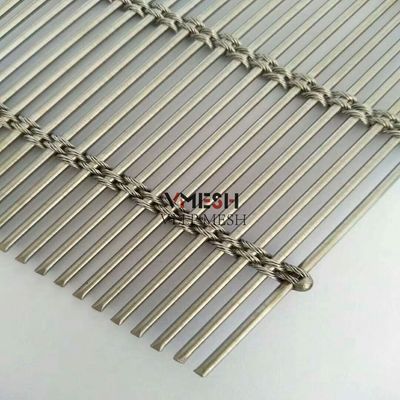 Decorative Stainless Steel Cable Rod Woven Metal Wire Mesh For Facade Curtain