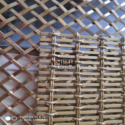 Powder Coating Golden Color Architectural Stainless Steel Decorative Wire Mesh Curtain
