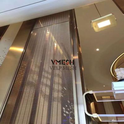 Crimped Woven Architectural Stainless Steel Mesh For Hospitality Luxury Hotel Lobby