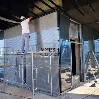 Crimped Woven Architectural Stainless Steel Mesh For Hospitality Luxury Hotel Lobby