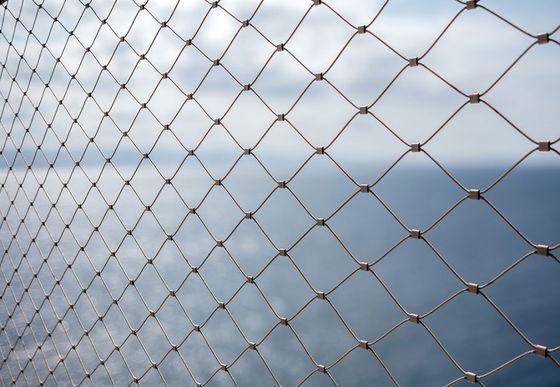 Softness Stainless Steel Rope Wire Mesh with 60° Mesh Opening Angles and Galvanized Finish Polished for Building Protection