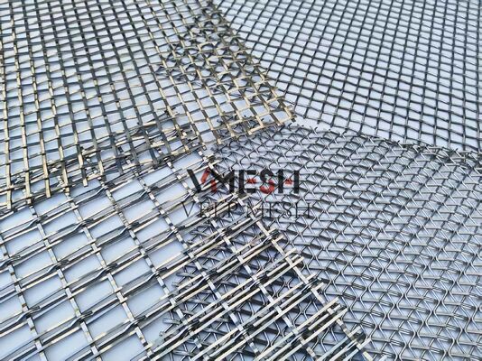 Stainless Steel Woven Crimped Decorative Custom Size Wire Mesh for Modern Building Materials Curtain Lobby Villa Wall Concert Hall Shopping Mall