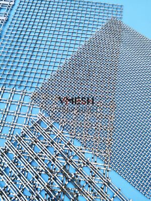 Brass Color Aluminum Stainless Steel Crimped Woven Decorative Metal Wire Mesh for Wall Facade Cladding