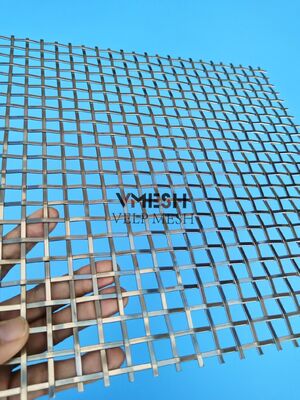 Custom Powder Coated Anodized Architectural Mesh Crimped Woven Metal Mesh for Staircase Balustrade