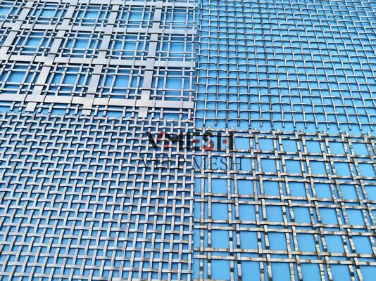 Durable Facade Stainless Steel Customized Decorative Crimped Woven SS304 Mesh Metal Decorative Mesh