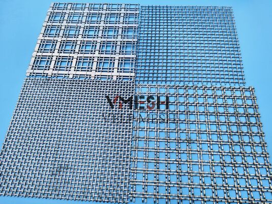 Custom Powder Coated Anodized Architectural Mesh Crimped Woven Metal Mesh for Staircase Balustrade