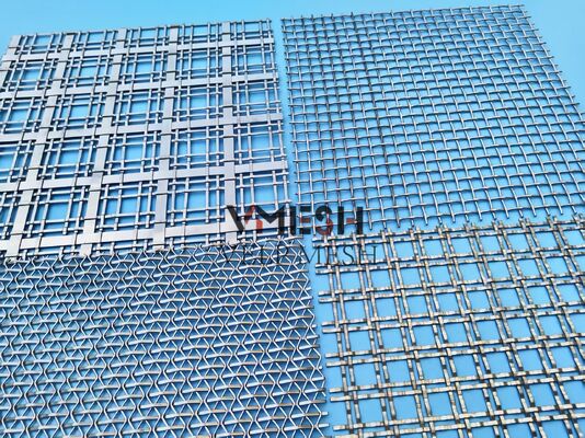 Antique Brass Flat Stainless Steel Wire Decorative Crimped Woven Wire Mesh Panels Grilles