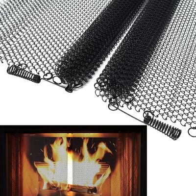 Heat Barrier Metal Chain Link Mesh Curtain Used For Fireplace Screen