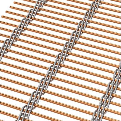 Architectural Decorative Stainless Steel Cable Rod Woven Wire Mesh For Indoor Curtain Mesh