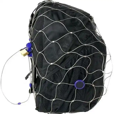 High Strength Stainless Steel Ferruled Cable Wire Rope Mesh Backpack protector Flexible mesh bag