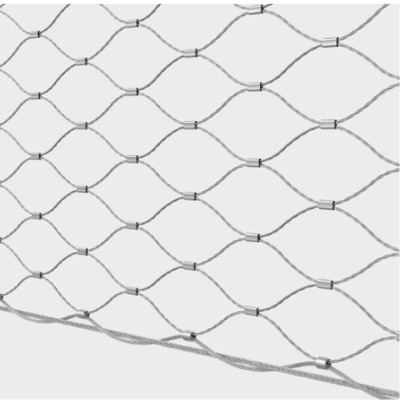 SS304/316 Stainless Steel Rope Mesh Diamond Woven Knotted Cable Mesh for Green Wall and Garden Trellis