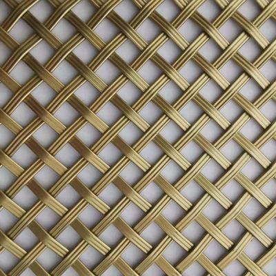 Durable Golden Brass Color Stainless Steel Architectural Woven Wire Mesh For Curtain