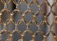 Gold Fireproof Chainmail Ring Mesh Curtain 3.8mm-50mm Aperture