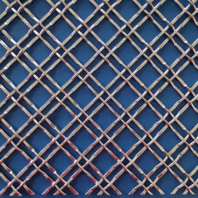 Decorative Metal Crimped Flat Wire Screen Mesh For Cabinets