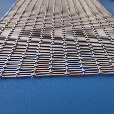 Stainless Steel Bronze Architectural Mesh Round Flat Wire Intersect