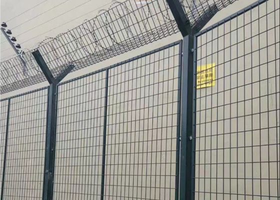Y Square Post Galvanized Wire Mesh Fence with Razor Wire 4.0mm 4.5mm