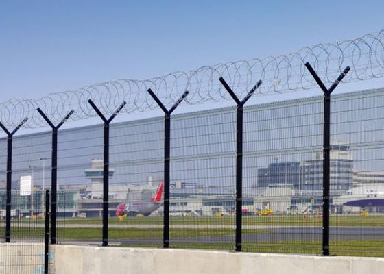 Y Square Post Galvanized Wire Mesh Fence with Razor Wire 4.0mm 4.5mm