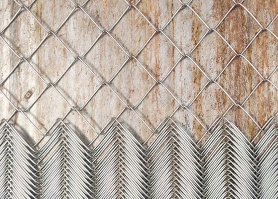 PVC Coated Chain Link Fence 10 Gauge Galvanized Steel Security Mesh