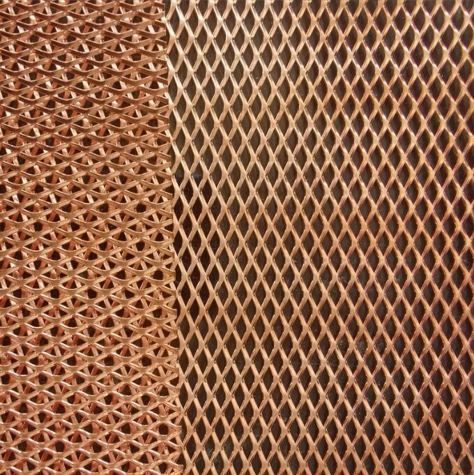 Cooper Rust Anti Corrosion Brass / Cooper Expanded Metal Mesh For Electromagnetic ...