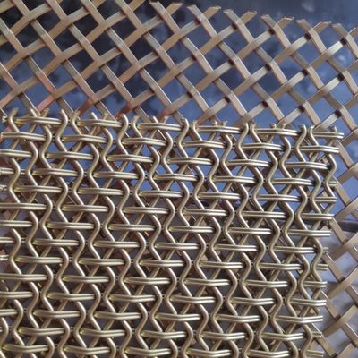 Antique Brass Architectural Steel Mesh For Kitchen Cabinets