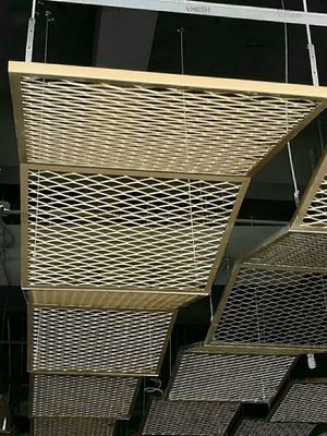 Suspended 1060 3003 Aluminum Expanded Metal Sheet Ceiling Anodized Oxidation