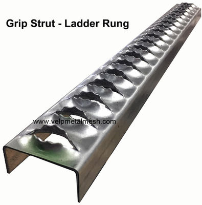 Galvanized 2.5mm Metal Ladder Rungs Heavy Duty Antiskid