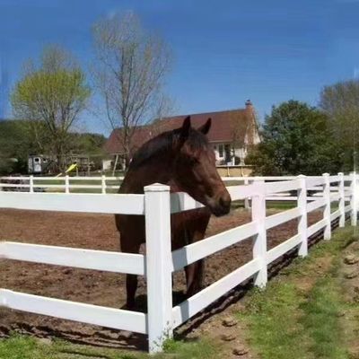 1.2m Welded Wire Mesh Fence 3 Rails Post And Rail White Pvc Horse Farm Fence