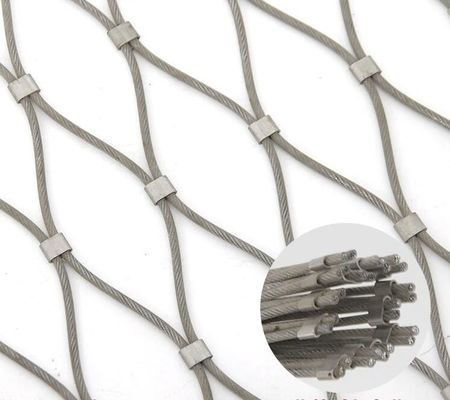 SS304 7*7 Flexible Cable Wire Mesh Netting For Zoo Fencing