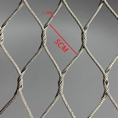 7*7 Cable Mesh Stainless Steel Wire Hand Woven Rope Mesh Animal Safety Protection Fencing