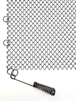 Powder Coated Black Mesh Curtain Safety Fireplace Screen Curtain