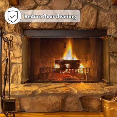 Customized Size 6*6mm Chain Link Metal Curtain In Pairs Design Fireplace Screen Mesh