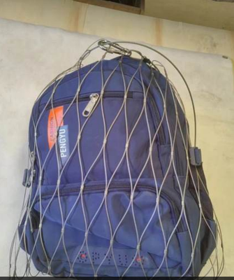 High Strength Stainless Steel Ferruled Cable Wire Rope Mesh Backpack protector Flexible mesh bag