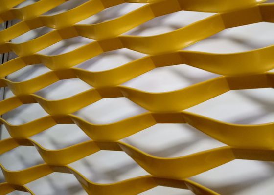 Powder Coated Aluminium Expanded Metal Mesh 1*2m For Building Cladding Facade