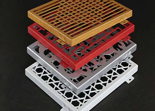 Aluminum Decorative Perforated Sheet Metal Black Green Golden Color For Ceiling