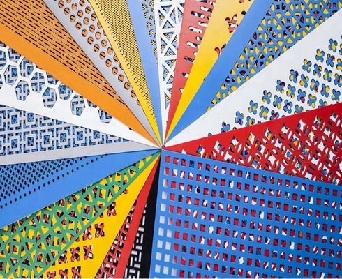 Architectural Fabrication Decorative Perforated Metal Facades Powder Coating
