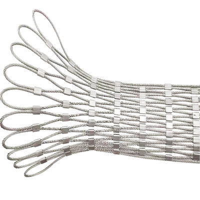 Steel 304 316 Stainless Rope Mesh Flexible Bridge Protection Handrail