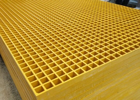 Yellow Green Fiberglass Solar Rooftop Walkway 1220*3660mm 1220*2440mm FRP Floor Gratings