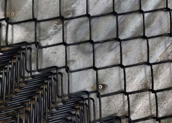 Pvc Coated Black Galvanized Chain Link Fence Diamond Shape Wire Mesh Sports Field