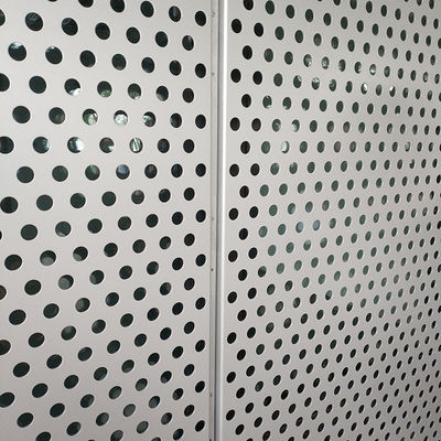 Round Hole Decorative Aluminium Perforated Metal Cladding Powder Coated